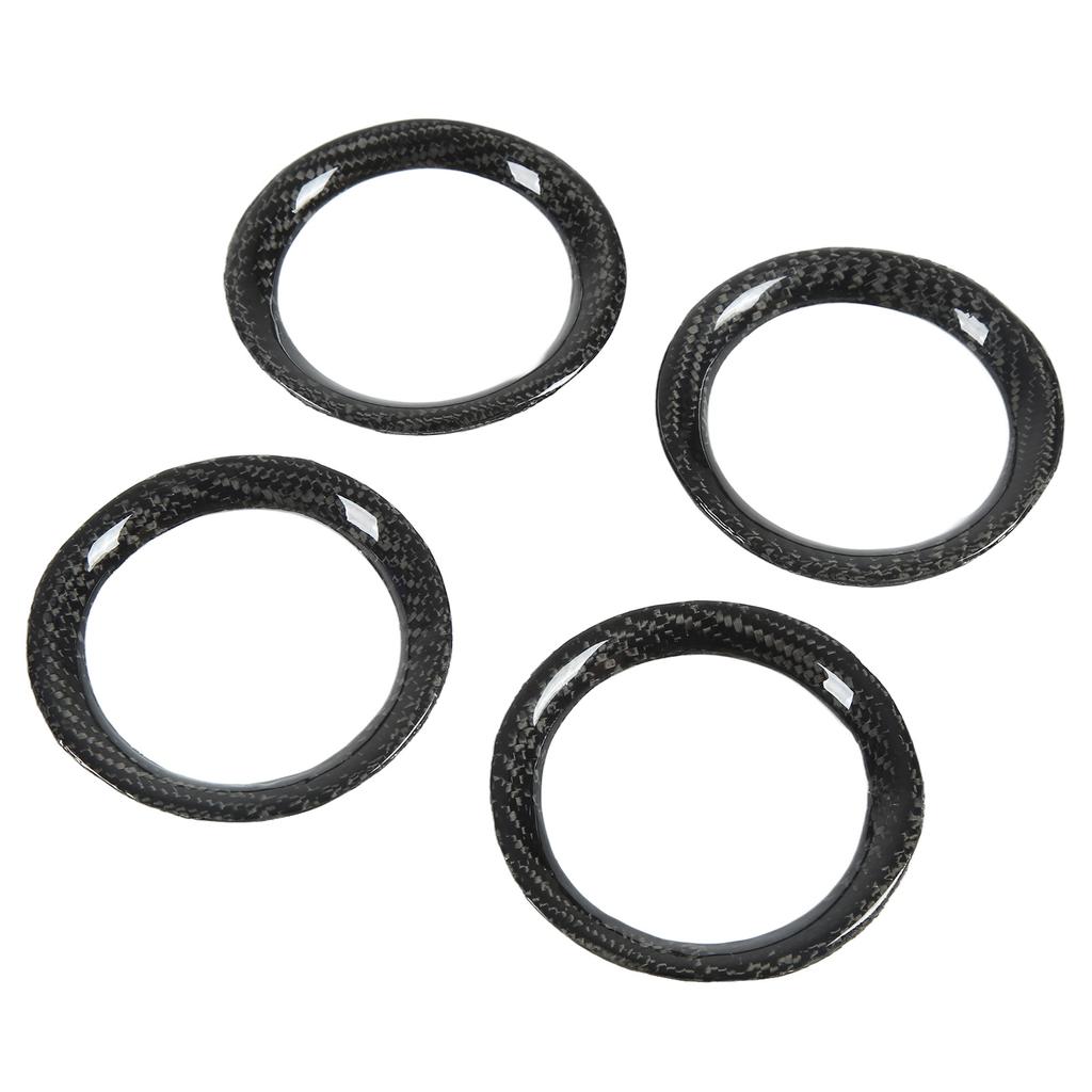 4Pcs Dashboard AC Vent Air Conditioning Air Outlet Ring Trim Sticker Carbon Fiber for GT‑R R35 2008‑2016