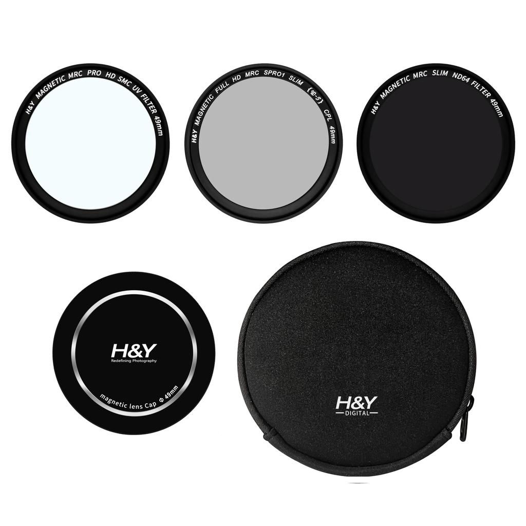 Комплект фильтров Ricoh GR3 Kit магнитного типа, совместимый с защитой объектива Ricoh GRIII PL ND Nano Coating Thin Frame RGR3 H&Y