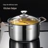 304 Stainless Steel Porridge and Soup Pot with Silicone Anti-Scald Handles