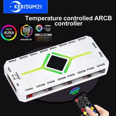 Адаптер-хаб для ARGB PWM вентиляторов с 1 до 9 портов 5V 3Pin с ARGB контроллером, разветвитель для PC охлаждающих вентиляторов, питание SATA, магнитный PWM хаб