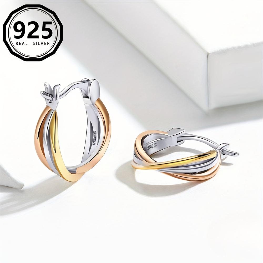 Серьги-кольца из стерлингового серебра 925 пробы - гипоаллергенный и элегантный женский подарок 1,9 г = 0,067 унций