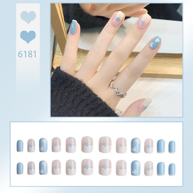 Ногти свежие милые носимые ногти девушка румяна поддельные ногти патч носимый нейл-арт