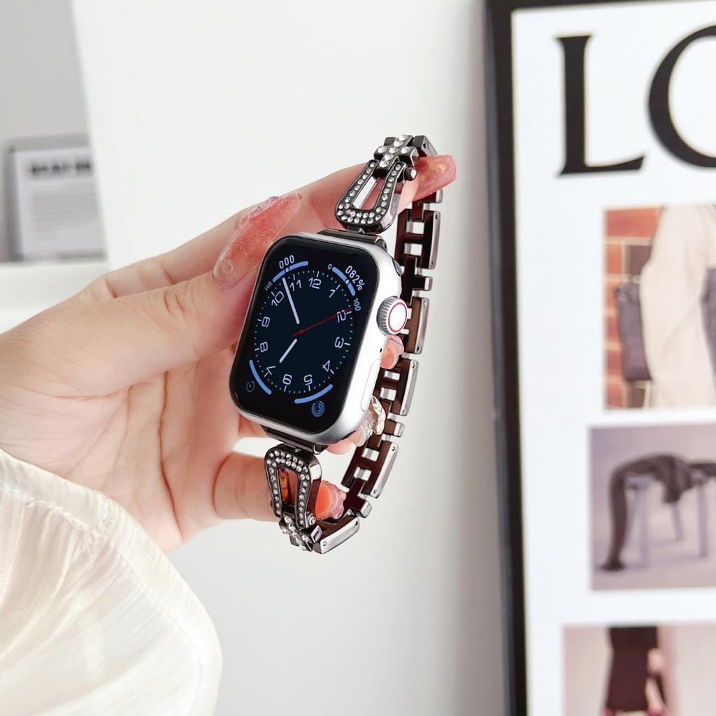 New Starlight Colour Series Stainless Steel Metal Strap Watch Band for Iwatch 3840 42 41 44 45 Mm