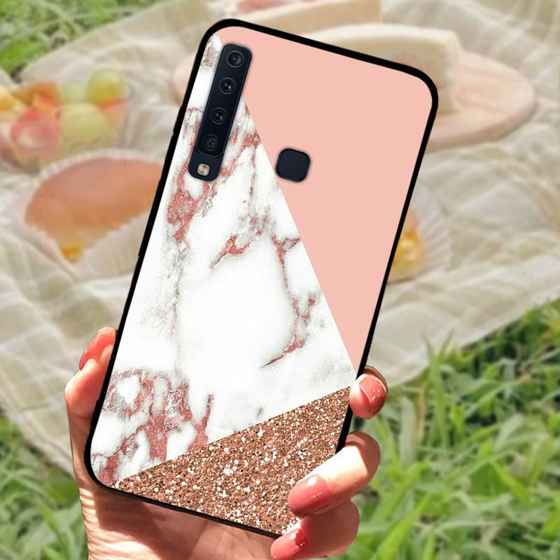 Для Samsung A9 2018 Чехол-крышка A7 2018 Силиконовый Мягкий Мраморный Черный Бампер Funda Coque для Samsung Galaxy A7 A9 2018 Защитный