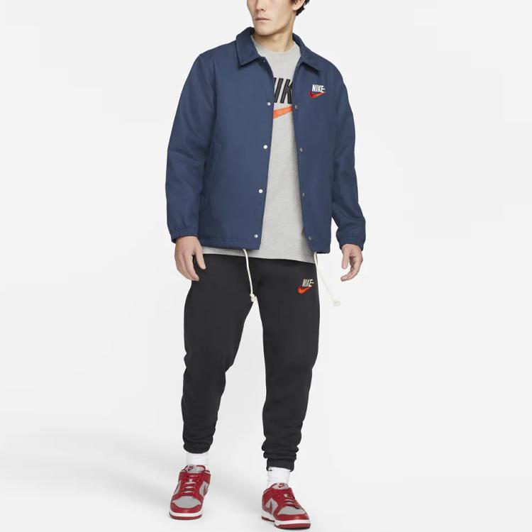Nike Trend Capsule Collection с большим логотипом, спортивная теплая хлопковая куртка, мужская верхняя одежда, синяя DM5276-410