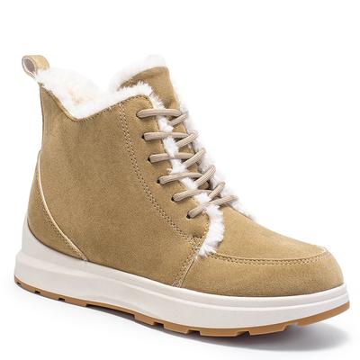 Модные женские ботинки модная женская обувь ботинки на платформе для женщин меховые теплые туфли на шнуровке для женщин зимняя обувь на плоской подошве Botas Mujer