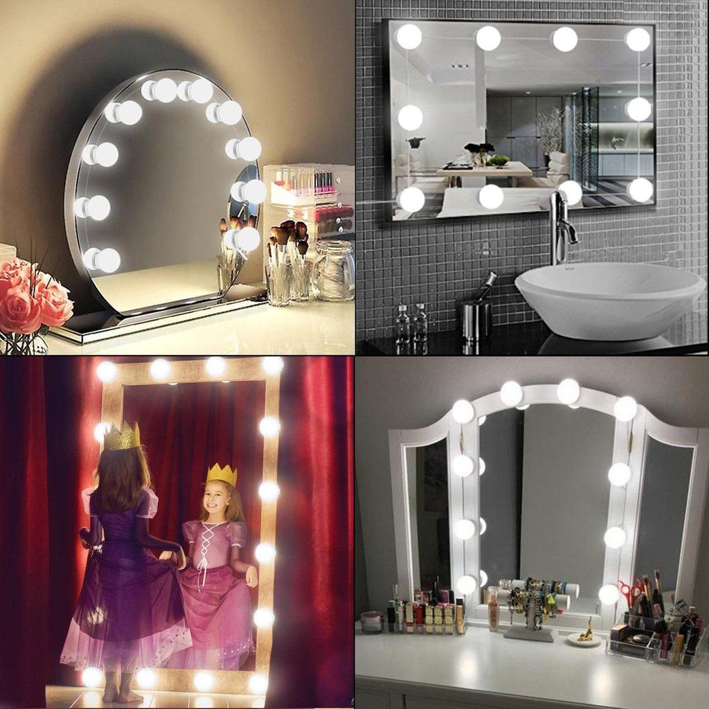 USB LED Vanity Mirror Light with 10 Hollywood Bulbs
