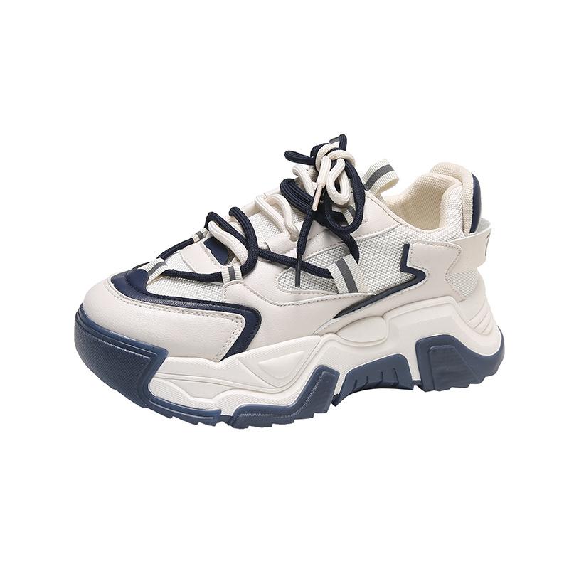 Daddy Shoes Women's Spring New Korean Version of Thick-soled Sports Shoes Round Toe Increased Student Casual Shoes