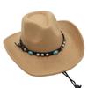 Minority Top Hat Western Cowboy Hat Turquoise Jazz Hat Guozhuang Dance Felt Hat Sun Hat Men And Women