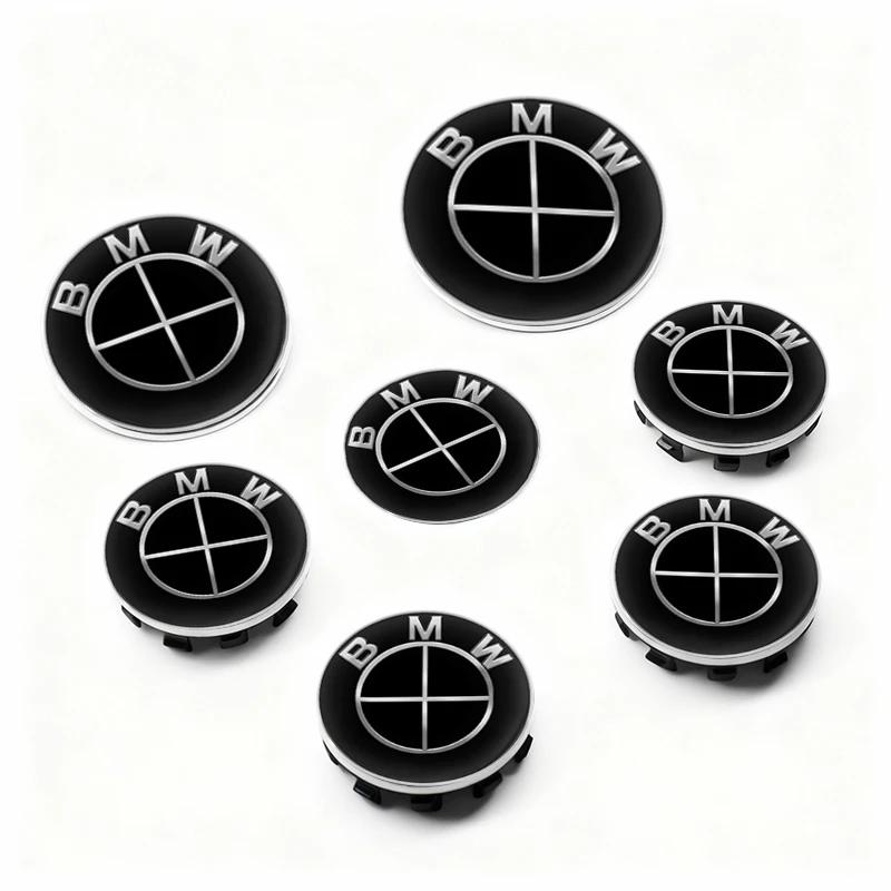 7Pcs Steering Wheel Center Sticker Front Rear Car Badge Wheel Hub Center Cover For BMW M X1F48 E12 F22 F87 X3F25 E61 F16 G15