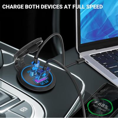 60 Вт 12/24 В USB автомобильное зарядное устройство гнездо PD & QC 3.0 быстрая зарядка для автомобиля мотоцикла водонепроницаемый для автомобиля мотоцикла грузовика автофургона лодки