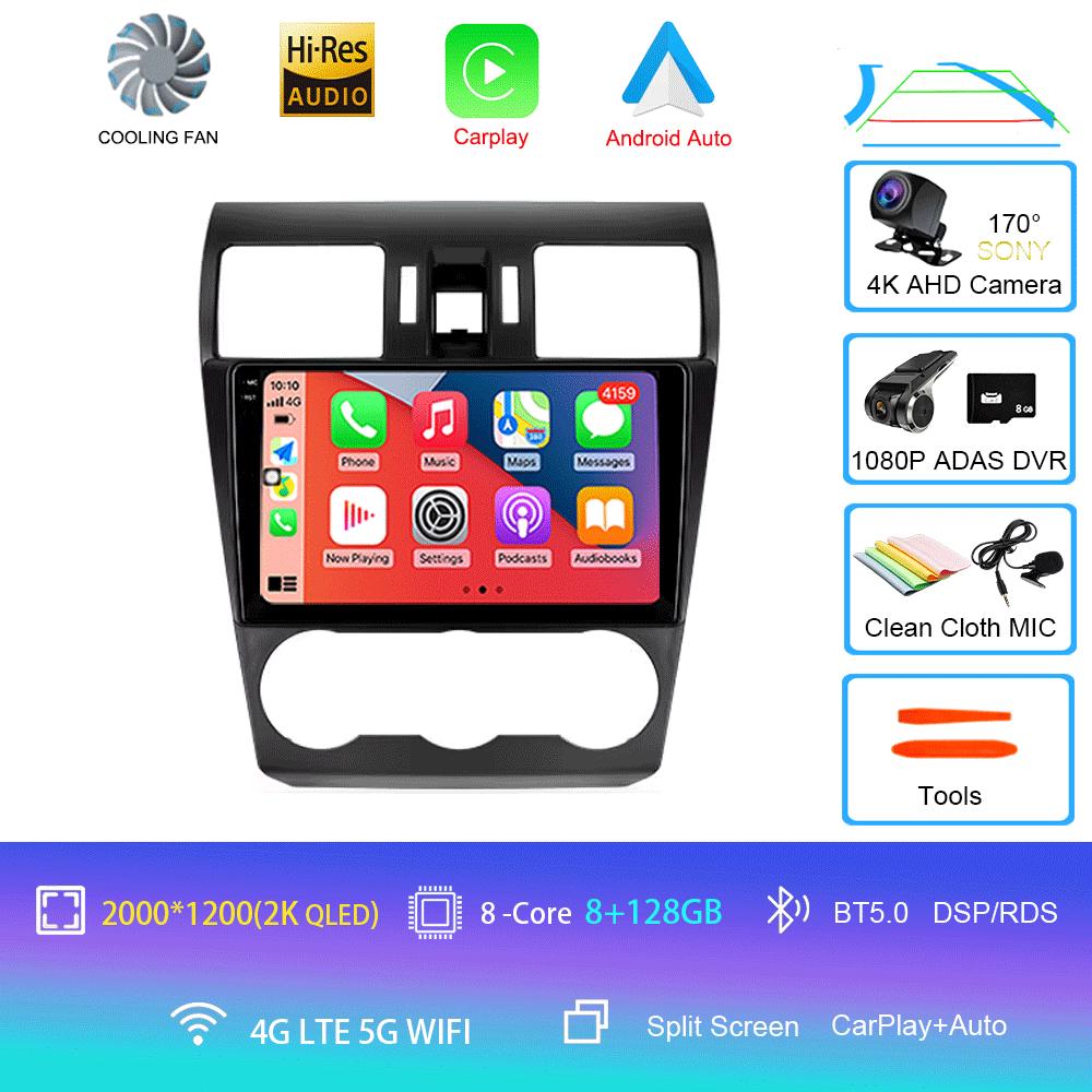 Автомобильное радио Android 14 Carplay для Subaru WRX Forester 4 SJ 2016 2017 2018 - 2022 Навигация GPS Мультимедийный проигрыватель Wi-Fi+4G BT DSP