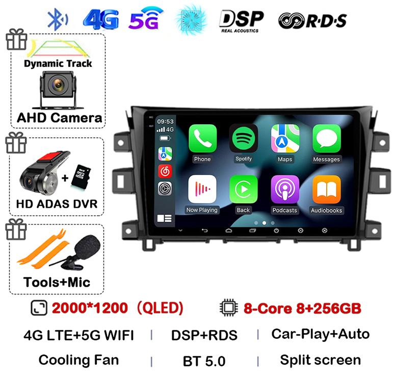 Android 14 Carplay Auto 360 Camera для Nissan NAVARA Frontier NP300 2011 - 2018 Мультимедийный видеоплеер GPS Автомобильное радио DSP Stereo