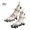 Ghost Theme Holiday Footwear 3D Halloween Novelty Socks for Women Men, Pumpkin/Owl/Black Cat/Ghost/Owl/Dragon Crew Pumpkin Skeleton