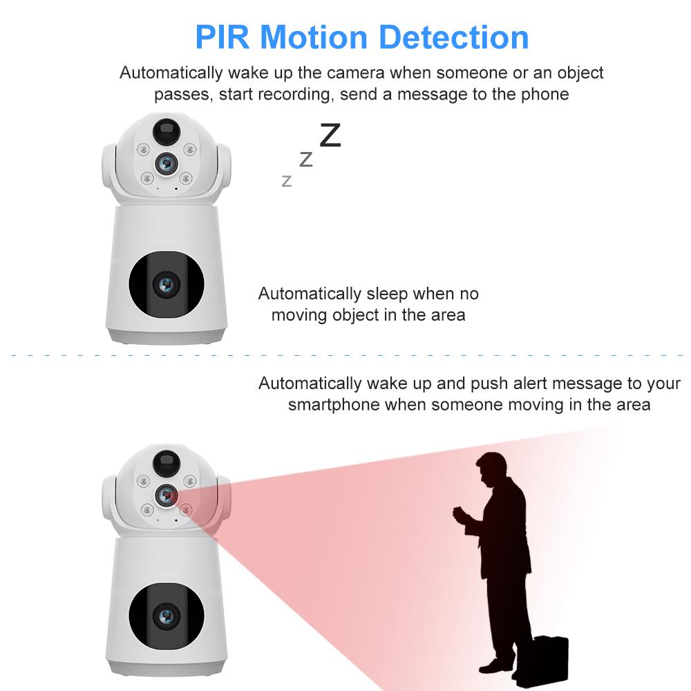 8MP 4K 4G/WiFi IP Lens Dual Screen Low Powered Battery Baby Monitor PIR Human Detection Night Vision Security Camera