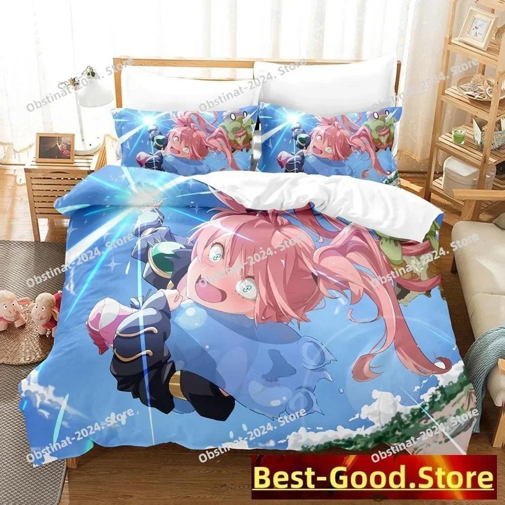 Комплект постельного белья Rimuru Tempest Single Twin Full Queen King Size Bed Set Adult Kid Bedroom Duvetcover Sets Anime Kawaii