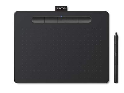 Беспроводной графический планшет Wacom Intuos Medium с кристаллом, черный, совместим с Android, включены преимущества передачи данных, TCTL6100WL/K0