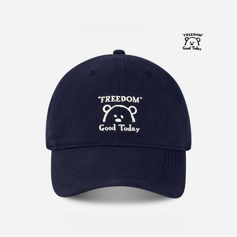 Spring And Summer Cartoon Bear Embroidered Baseball Cap Female Face Small Cap High Quality