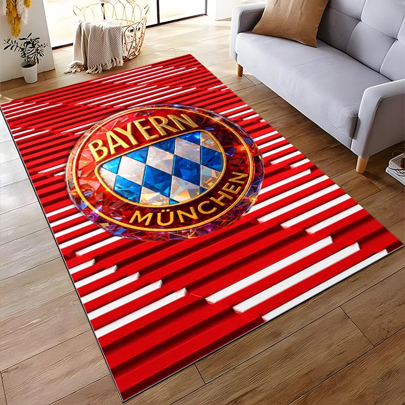 "Bayern Munich Logo Rug - Red and White Design Non-slip rug suitable for living room and bedroom sofas sofas"