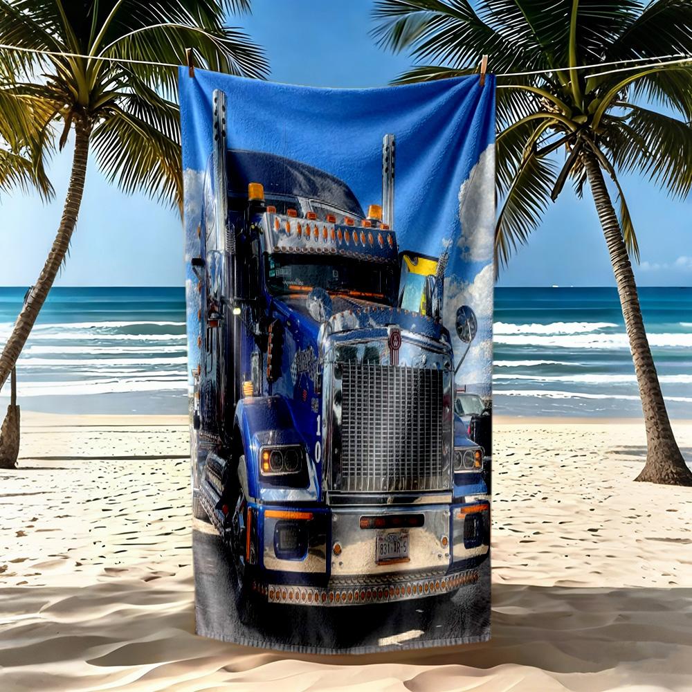 Kw Heavy Trucks Beach Towel Super Soft Microfiber Quickdry Fabric Comfortable Lightweight