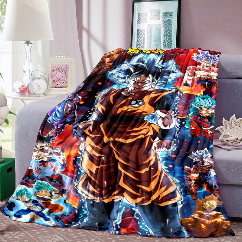 Dragon Ball Anime Print Blanket Warm Comfortable Flannel Blanket Suitable for Bedrooms, Sofas, Beds, Chairs, Picnics, Travel