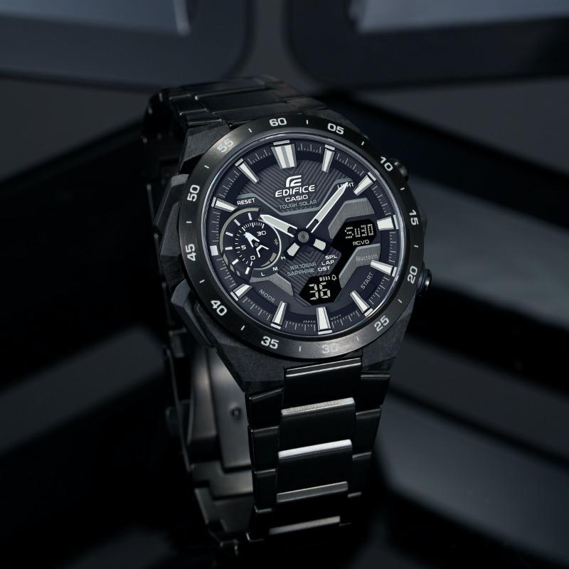 Casio Мужские кварцевые часы из нержавеющей стали с водозащитой 100 м ECB-2200YDC-1A