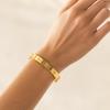 PVD 18K Gold Plated Stainless Steel Non Tarnish Free Water Proof Jewelry Sparkly North Cz Star Cuff Bangle Bracelet for Women