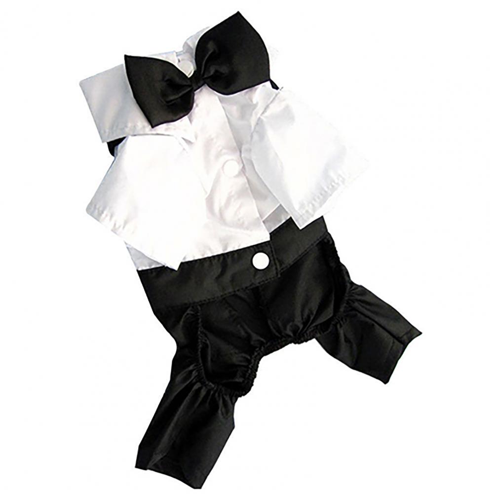 Dog Bow Tie Suit Wedding Photo Fake Two-piece Shirt Suit Teddy Puppy Clothes Cloth Stylish Pet Clothes Dog Clothing Dog T Shirt