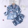 Boys Girls Silk Pajamas Short Sleeves Nightwear Spring Summer 2 Pieces Print