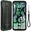 Telephone Portable Incassable DOOGEE Blade 10 Energy 24GB+128GB 6.56" 6150mAh Smartphone Robuste Android 15 Dual SIM 4.5G/NFC Vert