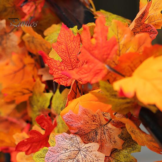 6.5Ft Fall Maple Leaf Garland Artificial Autumn Leaf Hanging Vine Decoration Realistic Thanksgiving Foliage Decor for Home Wedding Garden Office