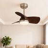 OEING Walnut Retro Silent Ceiling Fan Light