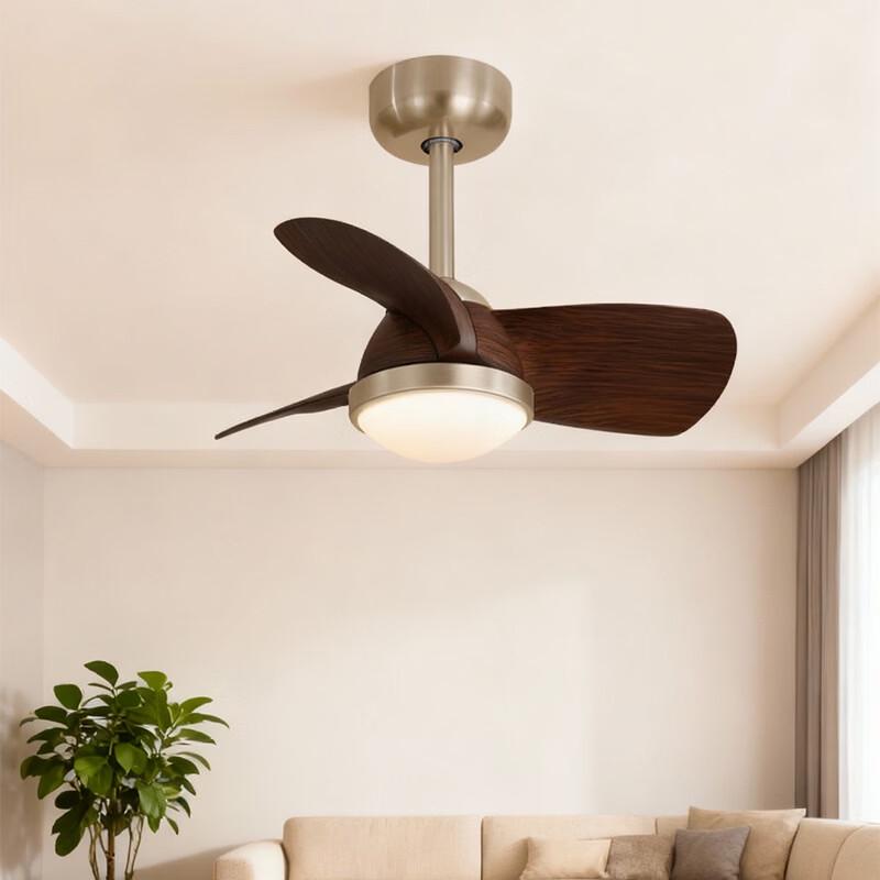 OEING Walnut Retro Silent Ceiling Fan Light