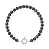 Bracelet - - Genuine Cultured Pearls 6-7 Mm - 925 Silver - Black - Length 18 Cm