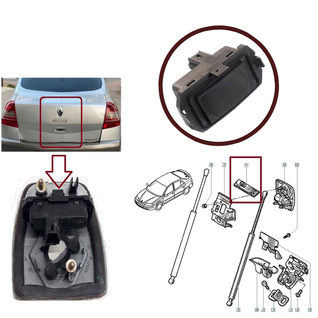 BDP795 Tailgate Boot Locking Motor Hatch Opener Lock Control Release Switch Button 98091103 for Renault Megane 2 Laguna 2