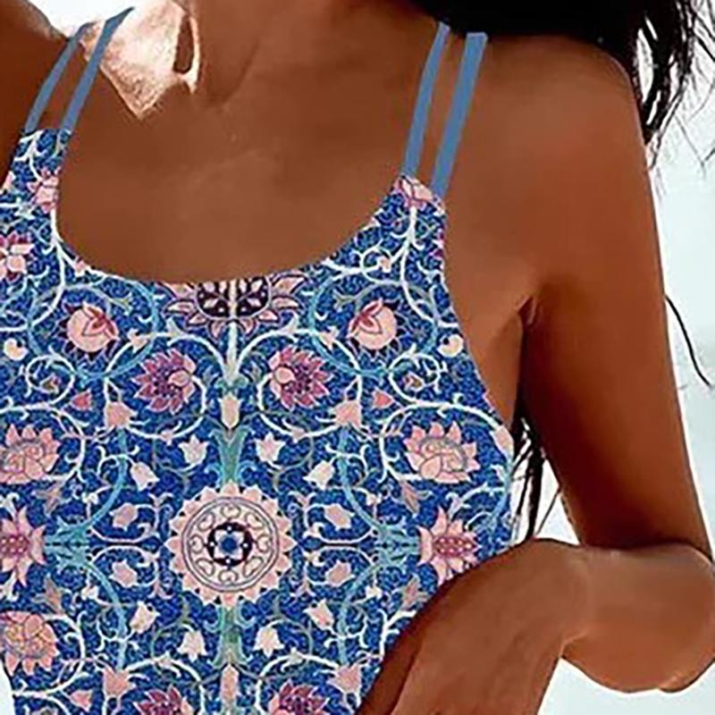 Женский купальник Бикини Сексуальный Принт Высокая Талия Бикини Комплект из 2 предметов Женский Раздельный Купальник Спина Открытая Пляжный Купальник для Лета