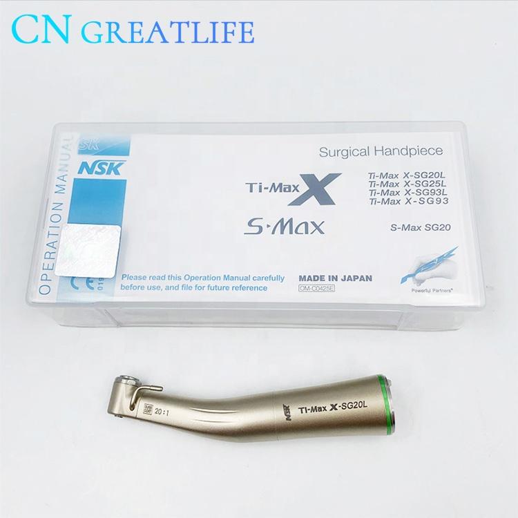 Наконечник для зубного имплантата, оптоволоконный Nsk Ti-max X-sg20l, тип 20:1 редукционный низкоскоростной наконечник со светодиодной подсветкой, угловой наконечник