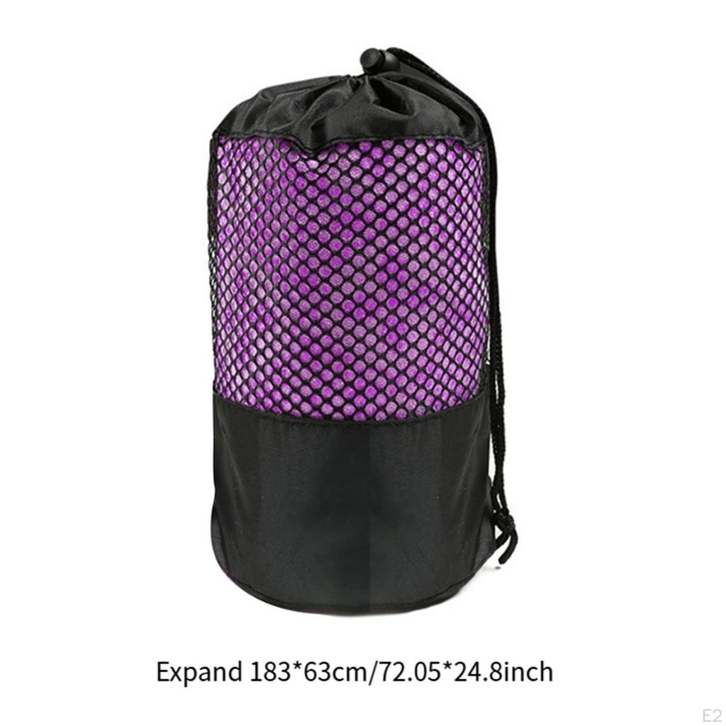 Mat Towel Non Slip Grip with Mesh Bag Equipment Soft Microfiber for Home Gym Training Workout