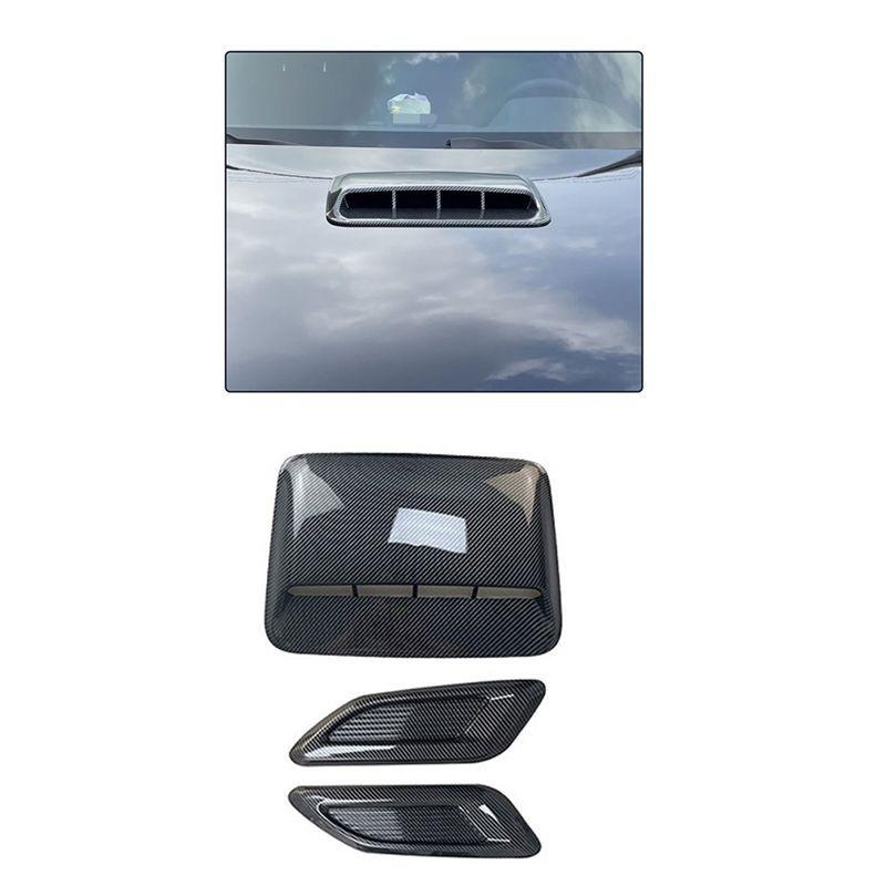 A03E-Car Air Flow Intake Hood Scoop Vent Bonnet Decor Cover Center Side Air Outlet Hood Auto Exterior Accessories Universal