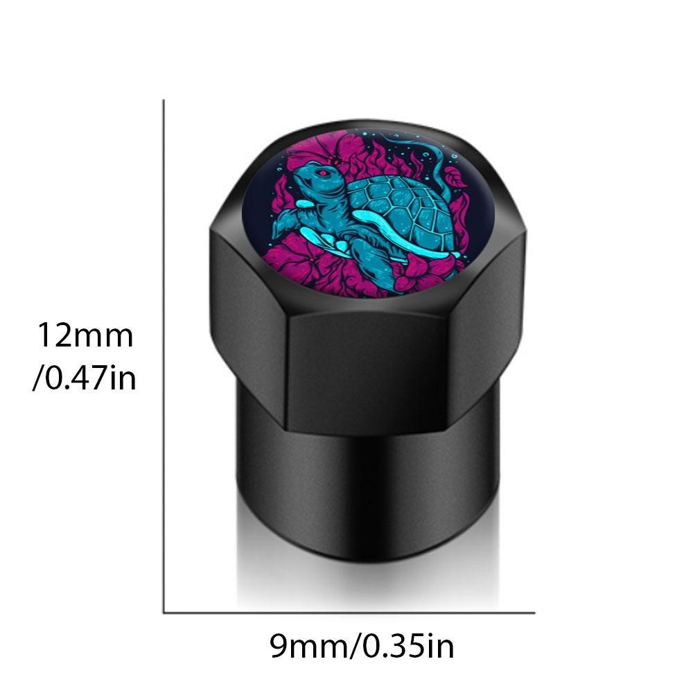 4 шт., универсальные колеса, колпачки для воздушных клапанов, наклейки на ствол автомобиля, морская черепаха, дизайн автомобилей, мотор, автоаксессуары, стайлинг автомобиля, декор, подарок