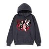 Unisex Oversized Hooded Sweatshirt With Punk Graphic Print Loose Fit Kangaroo Pocket Fall Casual Wear