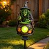 Причудливое witches art Солнечный котел Садовый колпак-светильник, Водонепроницаемая смола Светящаяся фигурка-статуэтка, Наружный светильник для дорожки на патио
