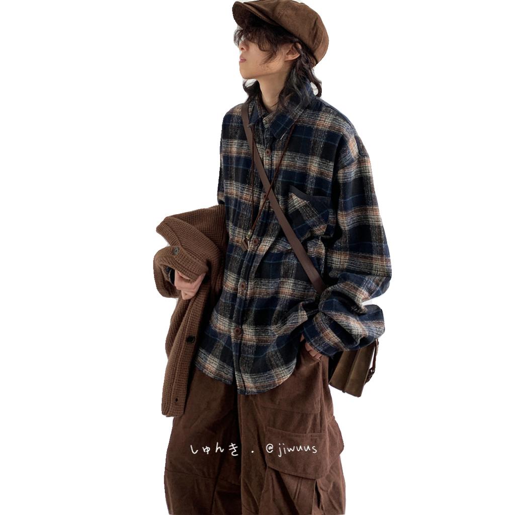 Рубашка с длинным рукавом с буквенным принтом 2024 года в японском стиле в стиле Гонконга, свободная рубашка для мальчиков, летнее модное универсальное повседневное пальто