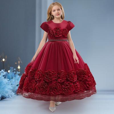 Платья для девочек Свадебная вечеринка Элегантное белое платье подружки невесты Принцесса Детское платье для девочки Выпускной Рождество Вечернее платье