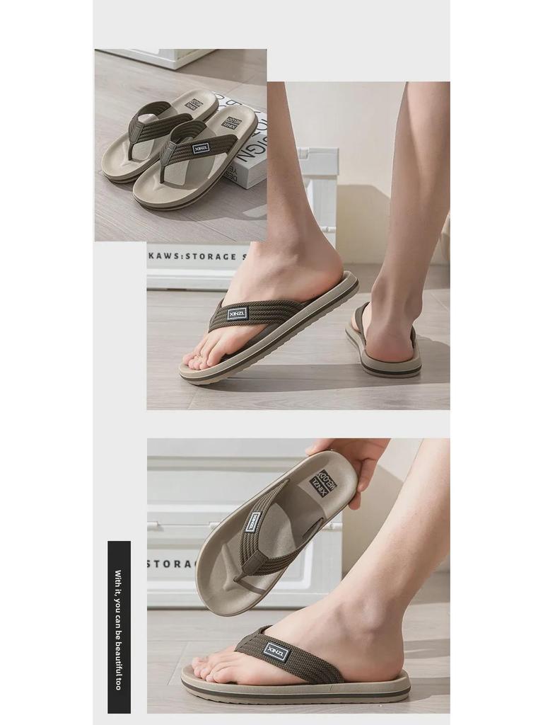 Мужские летние нескользящие повседневные шлепанцы для улицы и пляжа