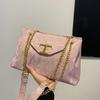 Фактурная сумка женская 2024 новая цепочка модная большая вместительная сумка через плечо женская маленькая ароматная стильная повседневная сумка через плечо