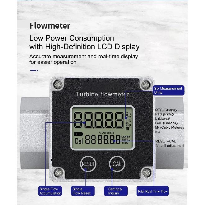 1inch/1.5inch/2inch Electronic Liquid Flow Meter High Precision Stainless Steel Turbine Flowmeter for Water Diesel Petrol Fuel