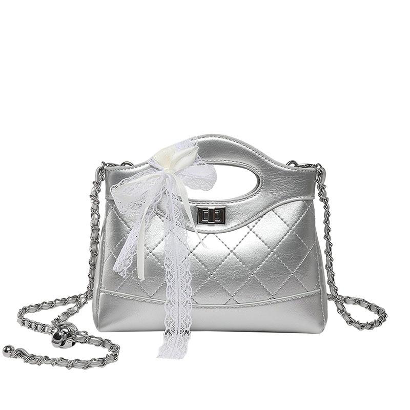 French light luxury fashion small fragrant wind rhombus chain portable bucket bag temperament high sense versatile messenger bag women