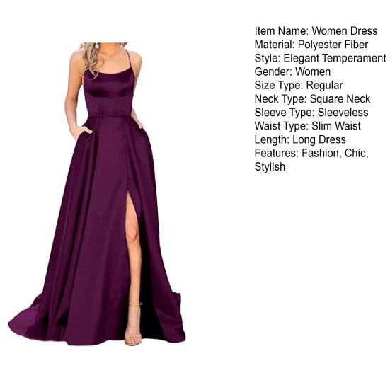 Женское выпускное платье на тонких бретельках без рукавов, вечернее платье макси с открытой спиной и боковыми разрезами, свадебное вечернее платье