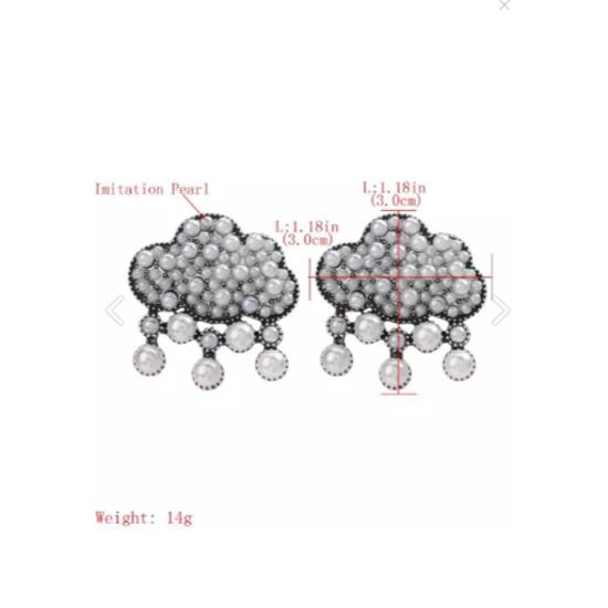Женские серьги с кремовым жемчугом и облаком